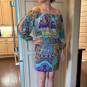 Cache Vibrant Long Sleeve Dress